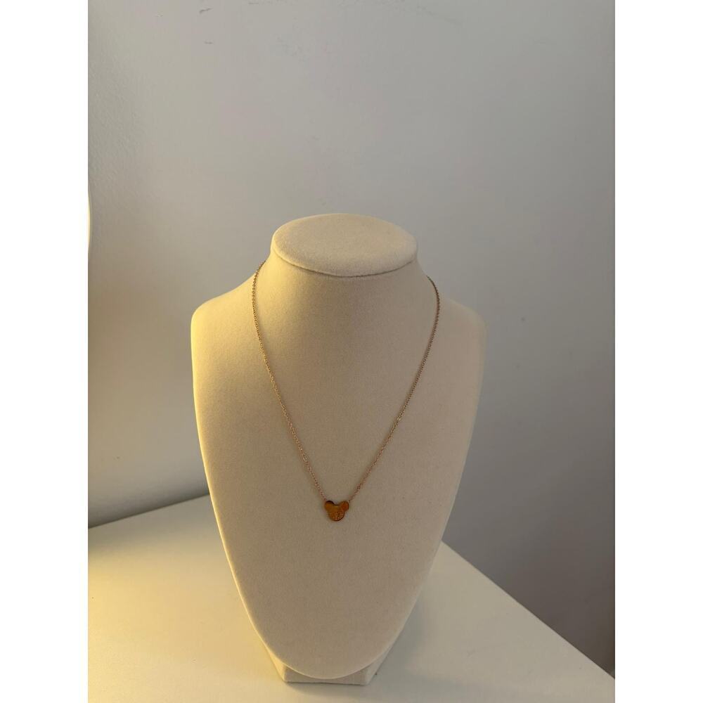 Gold Mouse Pendant Necklace Stainless Steel Cute Minimal Dainty Gift - Picture 4 of 7